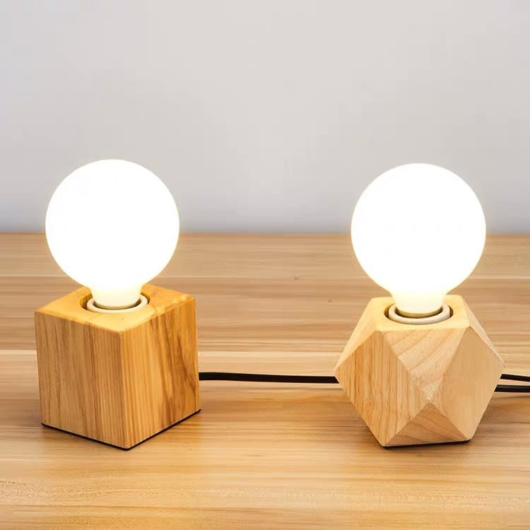 Wooden Retro Lamp Holder