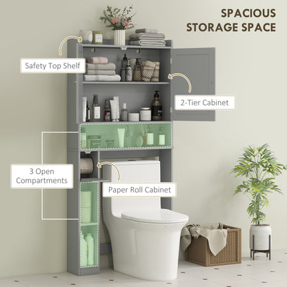 Modern Over the Toilet Storage Cabinet with 2 Doors