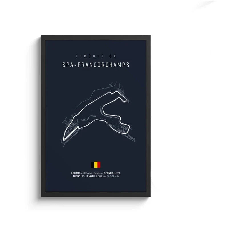 F1 Circuit Canvas Painting - Motorsport Wall Art - 04 / 50x70cm No Framed - Posters