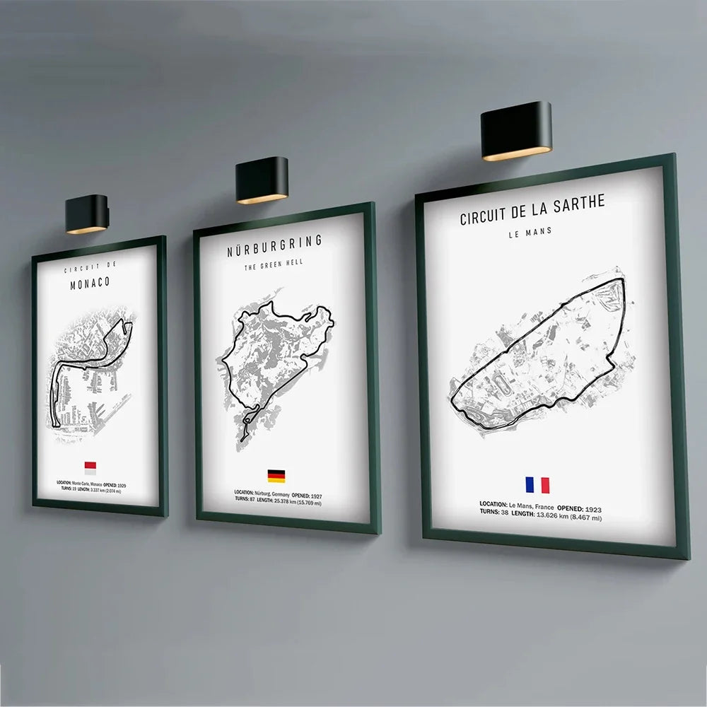 F1 Circuit Canvas Painting - Motorsport Wall Art - Posters
