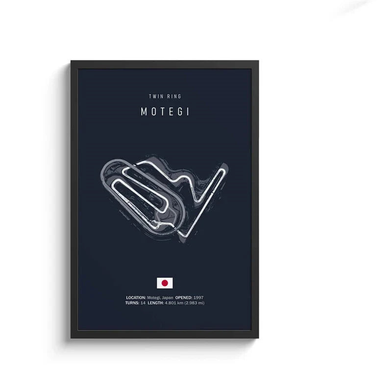 F1 Circuit Canvas Painting - Motorsport Wall Art - 16 / 50x70cm No Framed - Posters