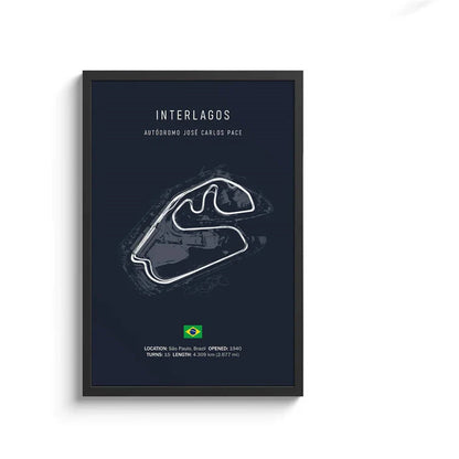 F1 Circuit Canvas Painting - Motorsport Wall Art - 24 / 50x70cm No Framed - Posters