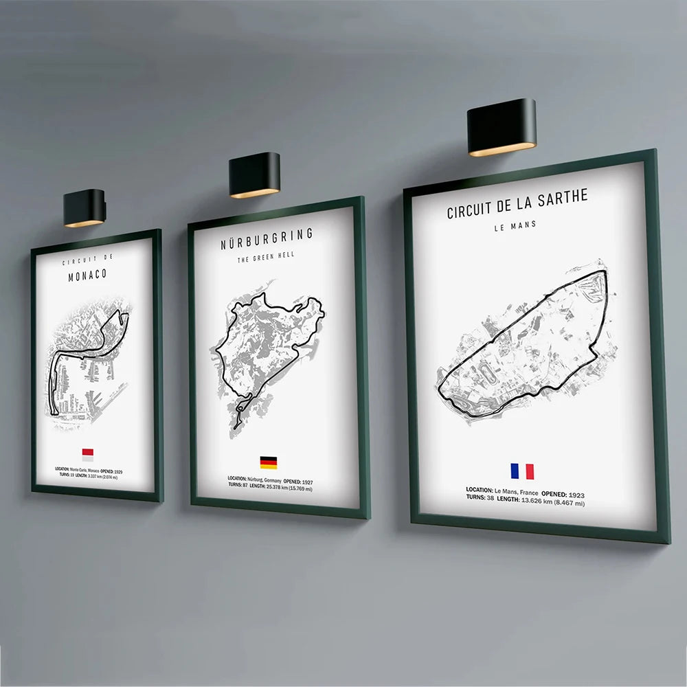 F1 Circuit Canvas Painting - Motorsport Wall Art - Posters