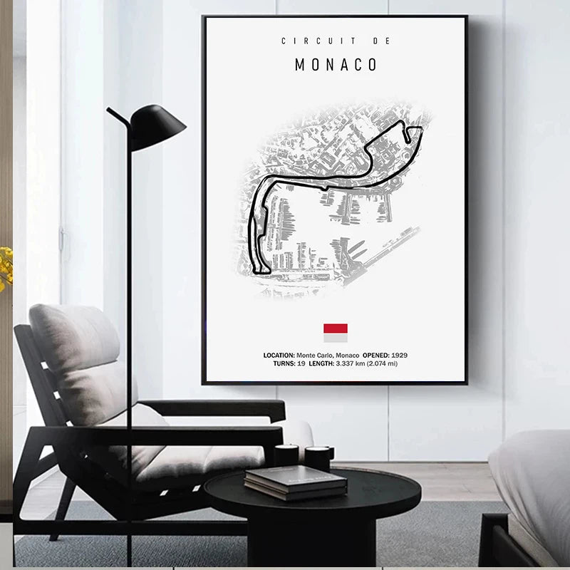 F1 Circuit Canvas Painting - Motorsport Wall Art