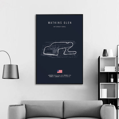 F1 Circuit Canvas Painting - Motorsport Wall Art - Posters