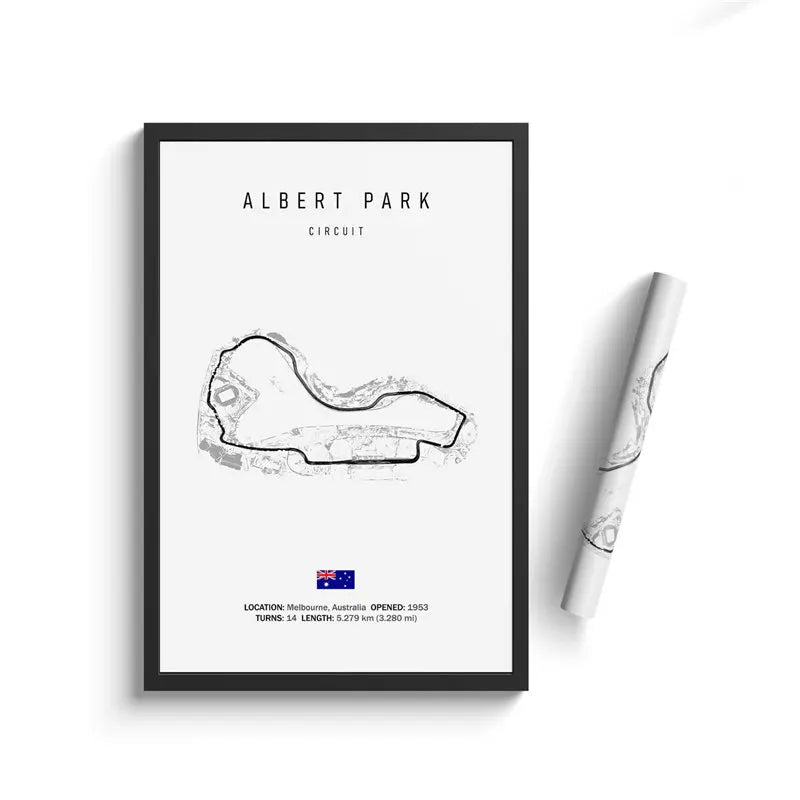 F1 Circuit Canvas Painting - Motorsport Wall Art - 46 / 50x70cm No Framed - Posters
