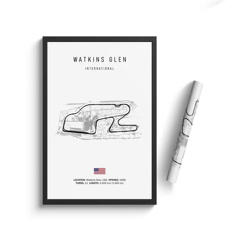 F1 Circuit Canvas Painting - Motorsport Wall Art - 53 / 50x70cm No Framed - Posters