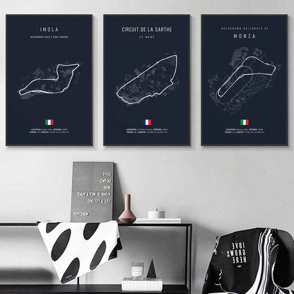 F1 Circuit Canvas Painting - Motorsport Wall Art - Posters