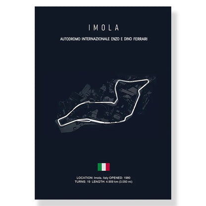 F1 Monaco Imola Track Canvas Art Print - Posters