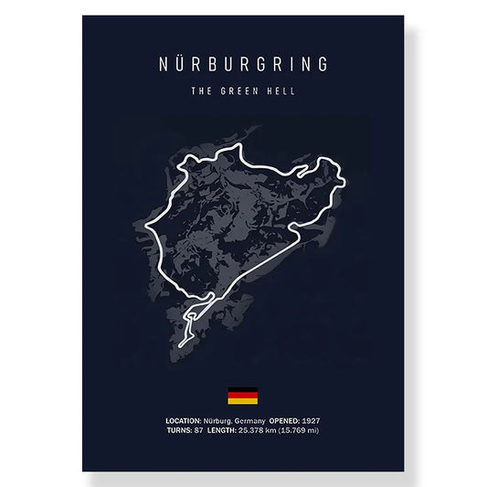 F1 Race Track Canvas Painting Wall Art - 9460-08 / 10x15cm No Frame - Posters