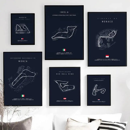 F1 Racing Track Canvas Art for Living Room - Posters