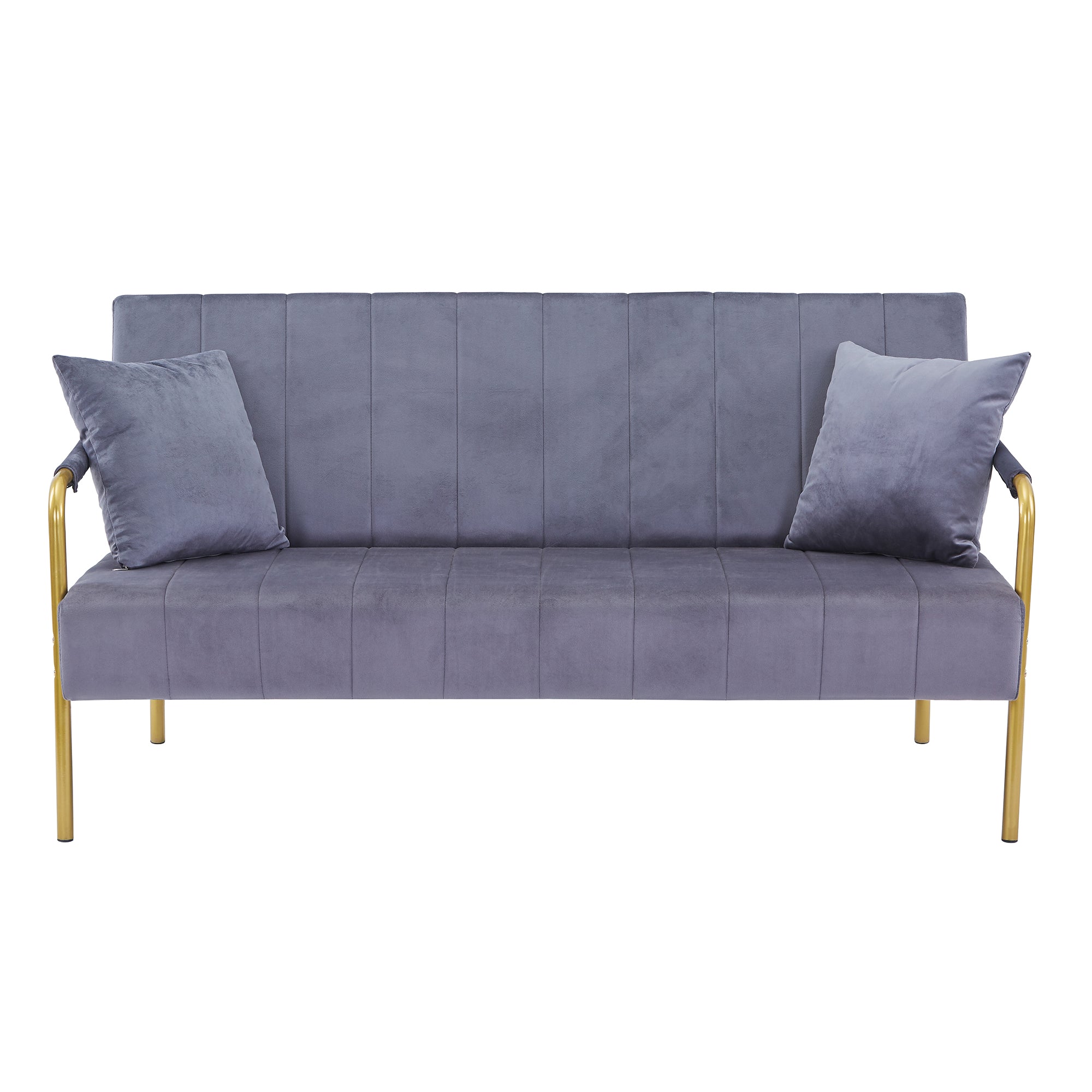 Grey Velvet Loveseat Sofa