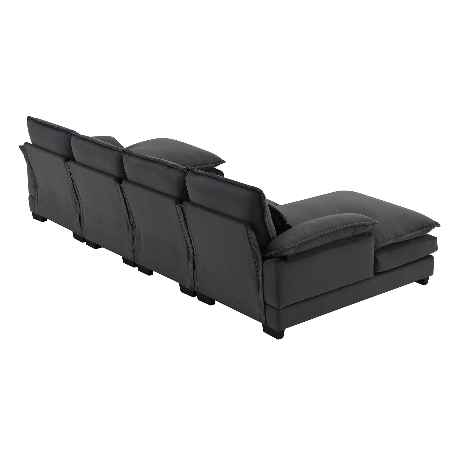 Nuevo Sofá Seccional Moderno en Forma de U, de 6 Asientos con Almohadas para la Cintura 109.8 55.9