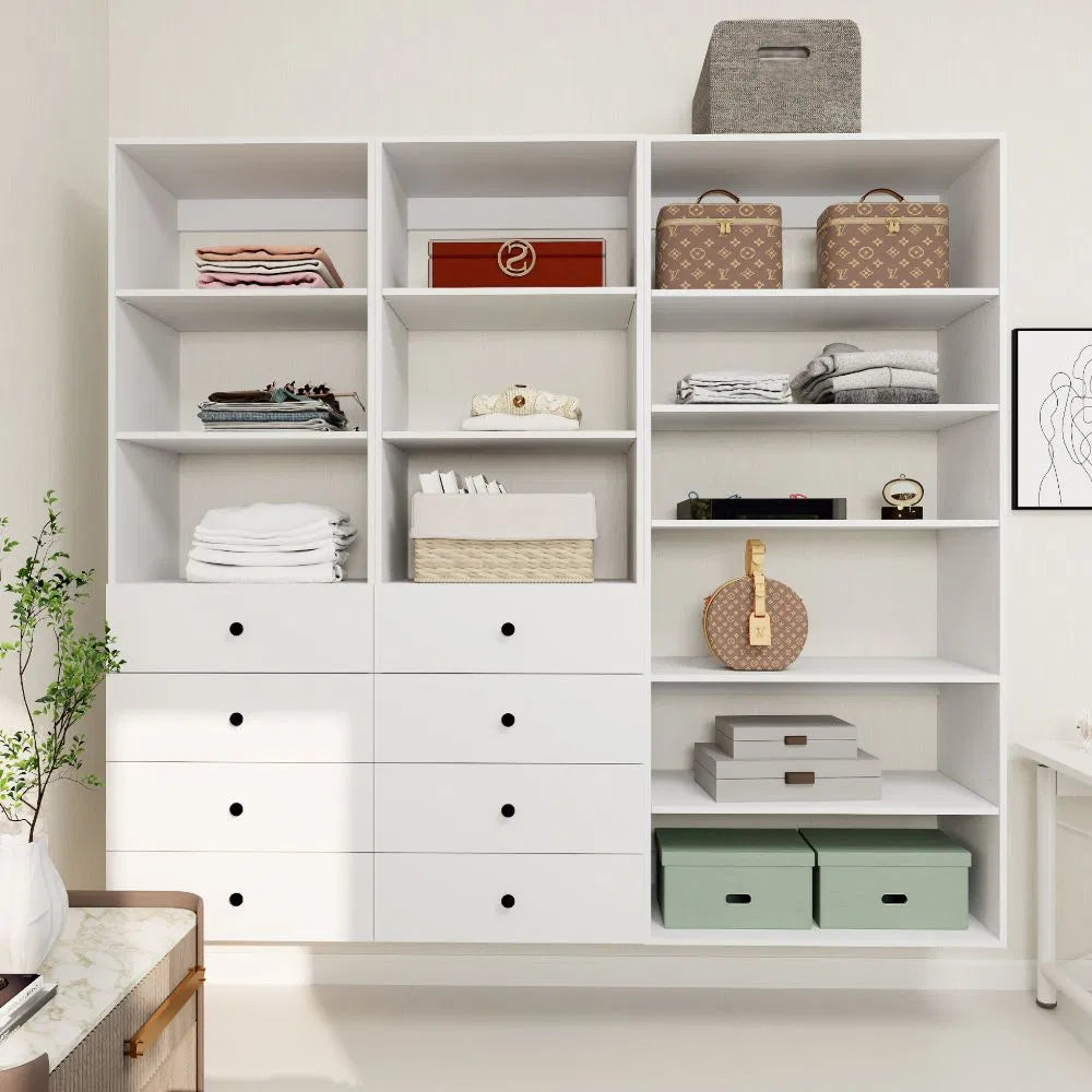 Freestanding White Wardrobe Closet