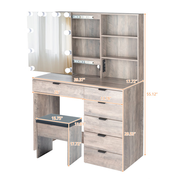 White Multi-Drawer Dressing Table