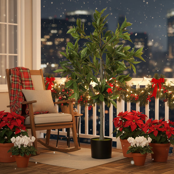 Künstlicher Weihnachtsbaum in Topf – Gefälschte Pflanze – Natürlicher grüner Baum für Feiertagsdekoration im Wohnzimmer, Büro, Zuhause – FBA-Versand