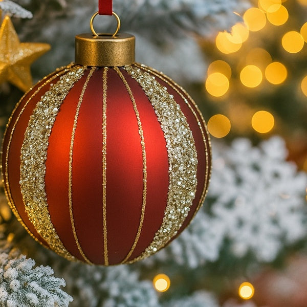 4-piece Set Of 4.7-inch Christmas Glass Ball Ornaments, Festive Tree Hanging Decorations, Party Decoration Supplies, Shipped By FBA, Prohibited From Sale On The Temu Platform