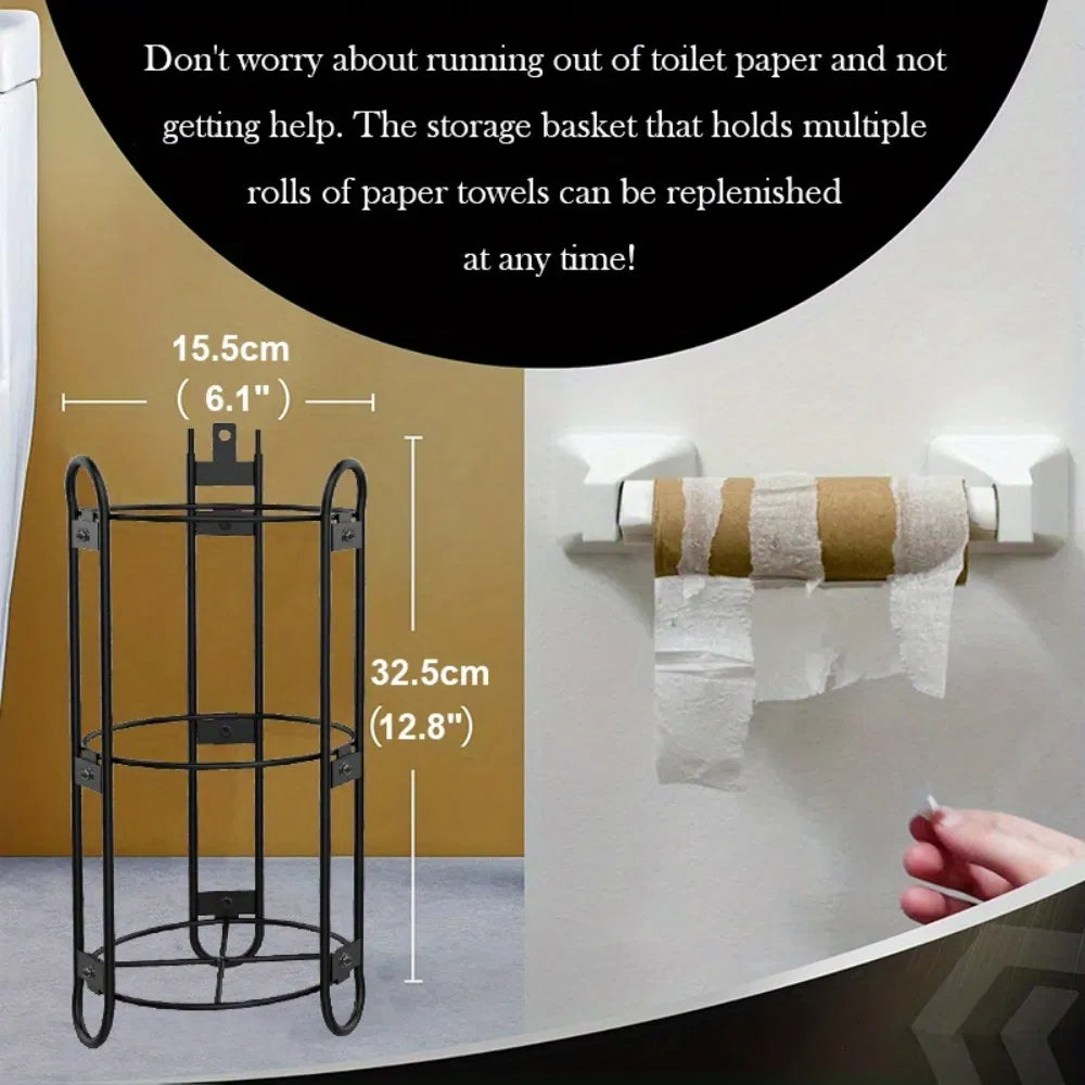Toilettenpapierhalter mit Regal, freistehender Toilettenpapierhalter für das Badezimmer, Ablage für Entsorgung