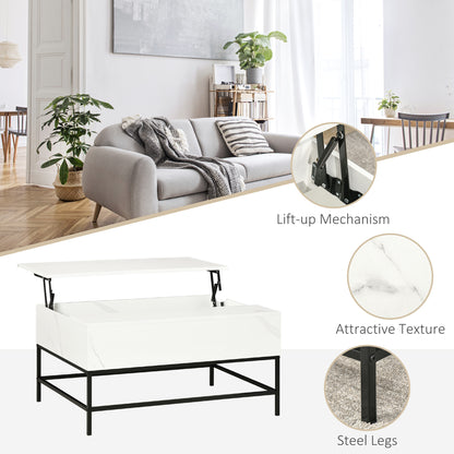Modern Lift Top Coffee Table with Hidden Storage Compartment and Legs