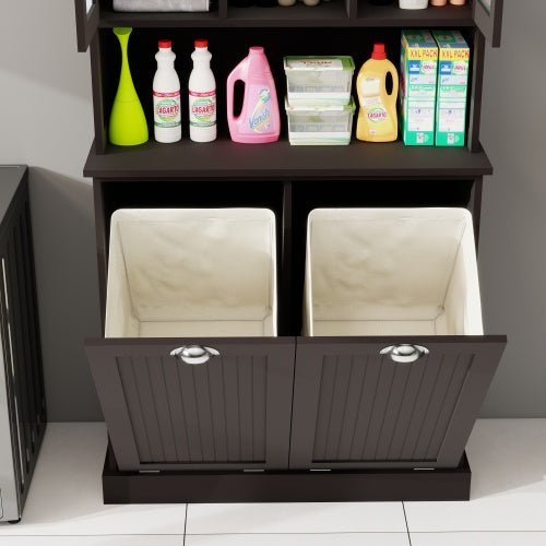 Black MDF Laundry Cabinet