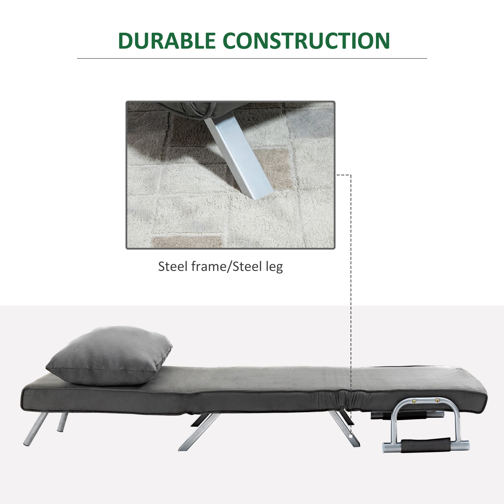 Dark Grey Sleeper Chair
