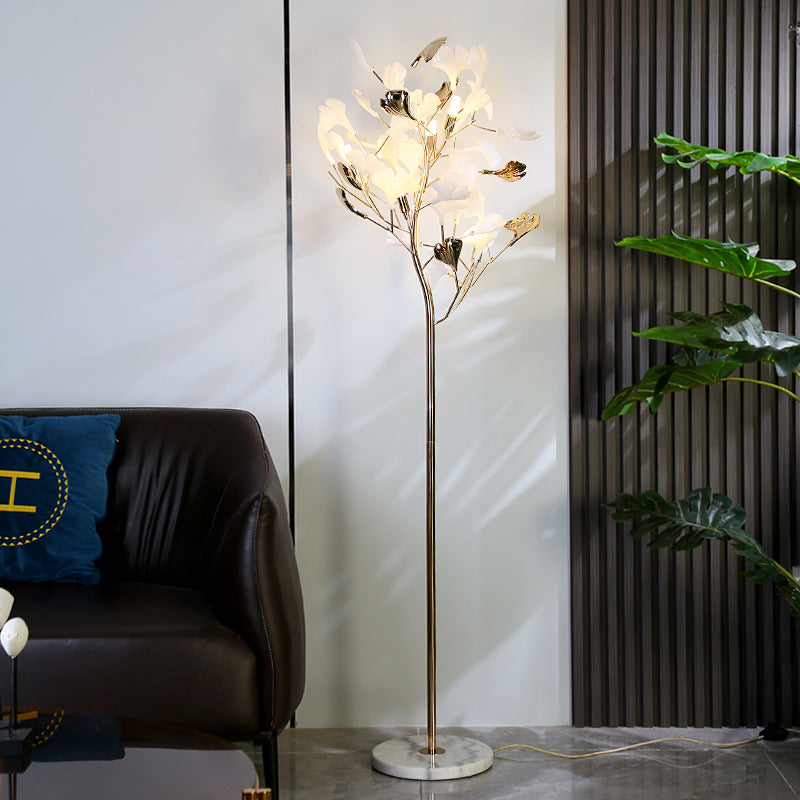 Marble Ginkgo Leaf Floor Lamp