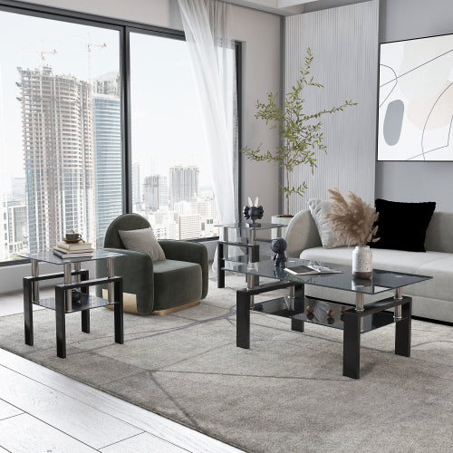 Black Glass Square Tables