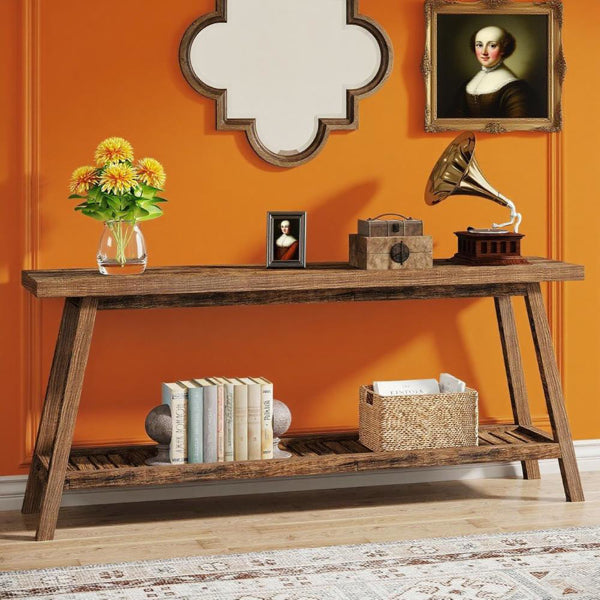 Vintage Wood Console Table