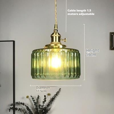 Green Glass Brass Multi-Head Chandelier