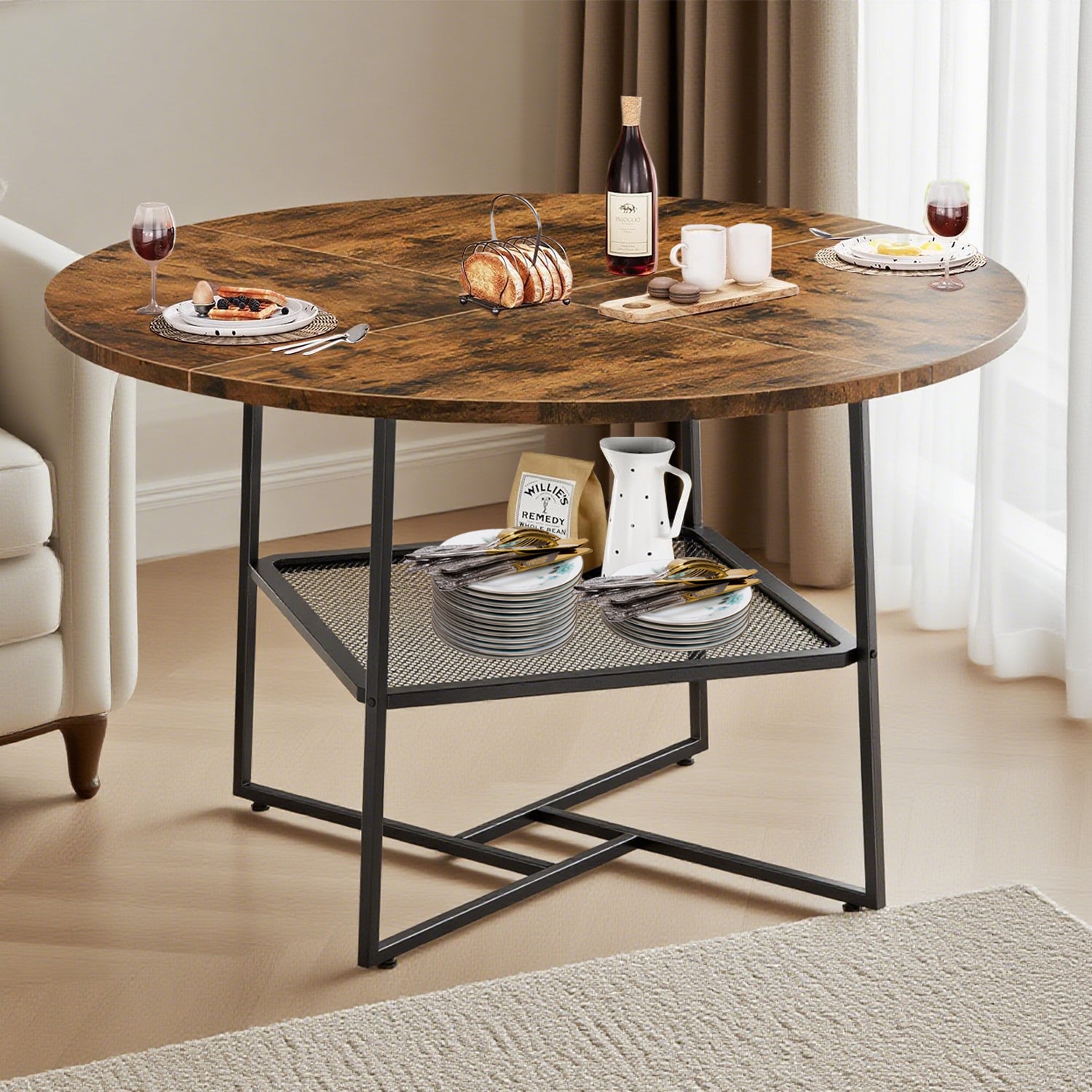 Black Round Dining Table
