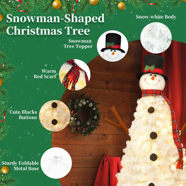 Snowman-Shaped Christmas Tree