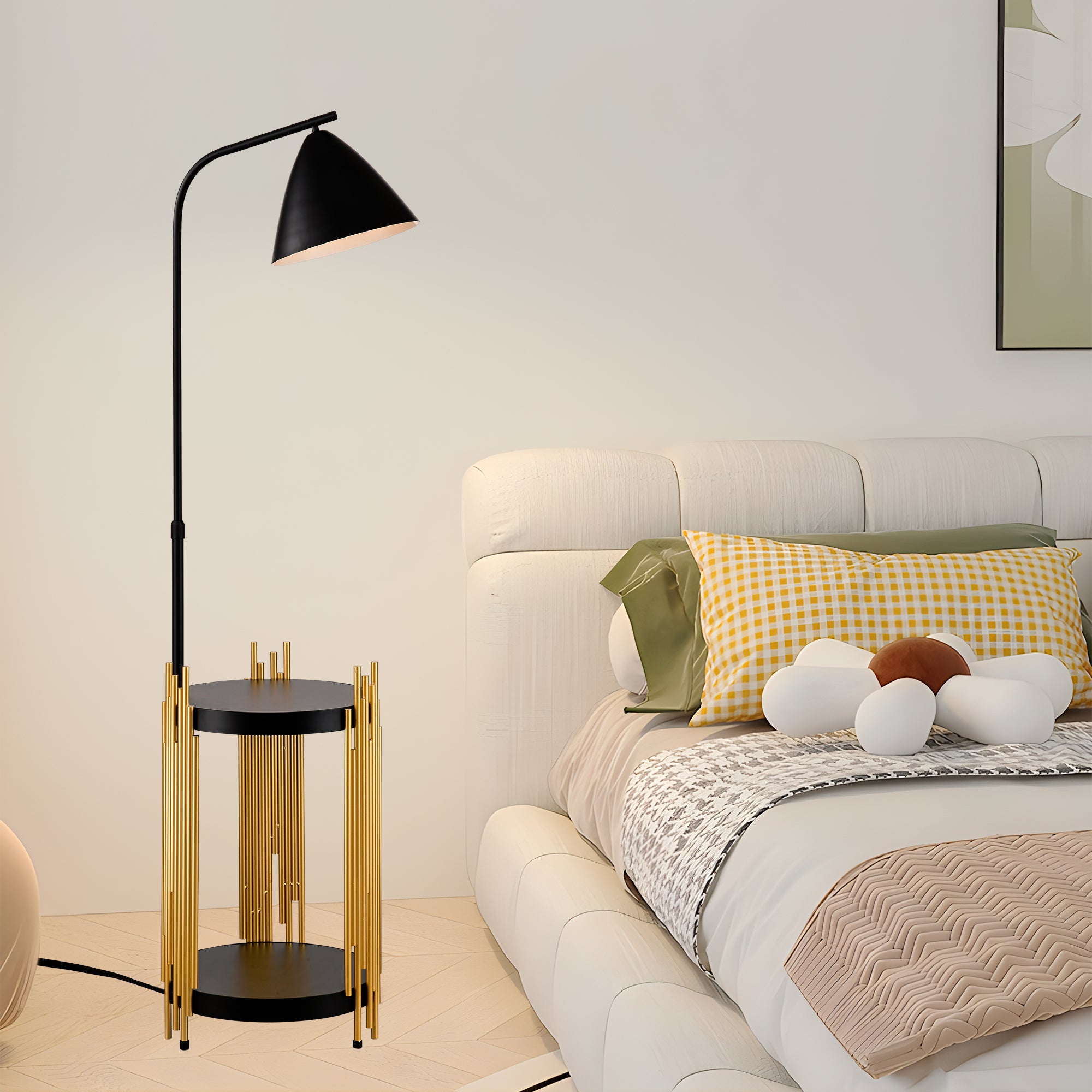 Gold Black Floor Lamp