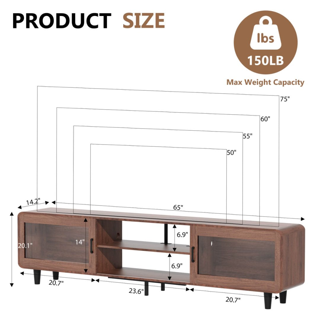 Walnut Modern TV Stand