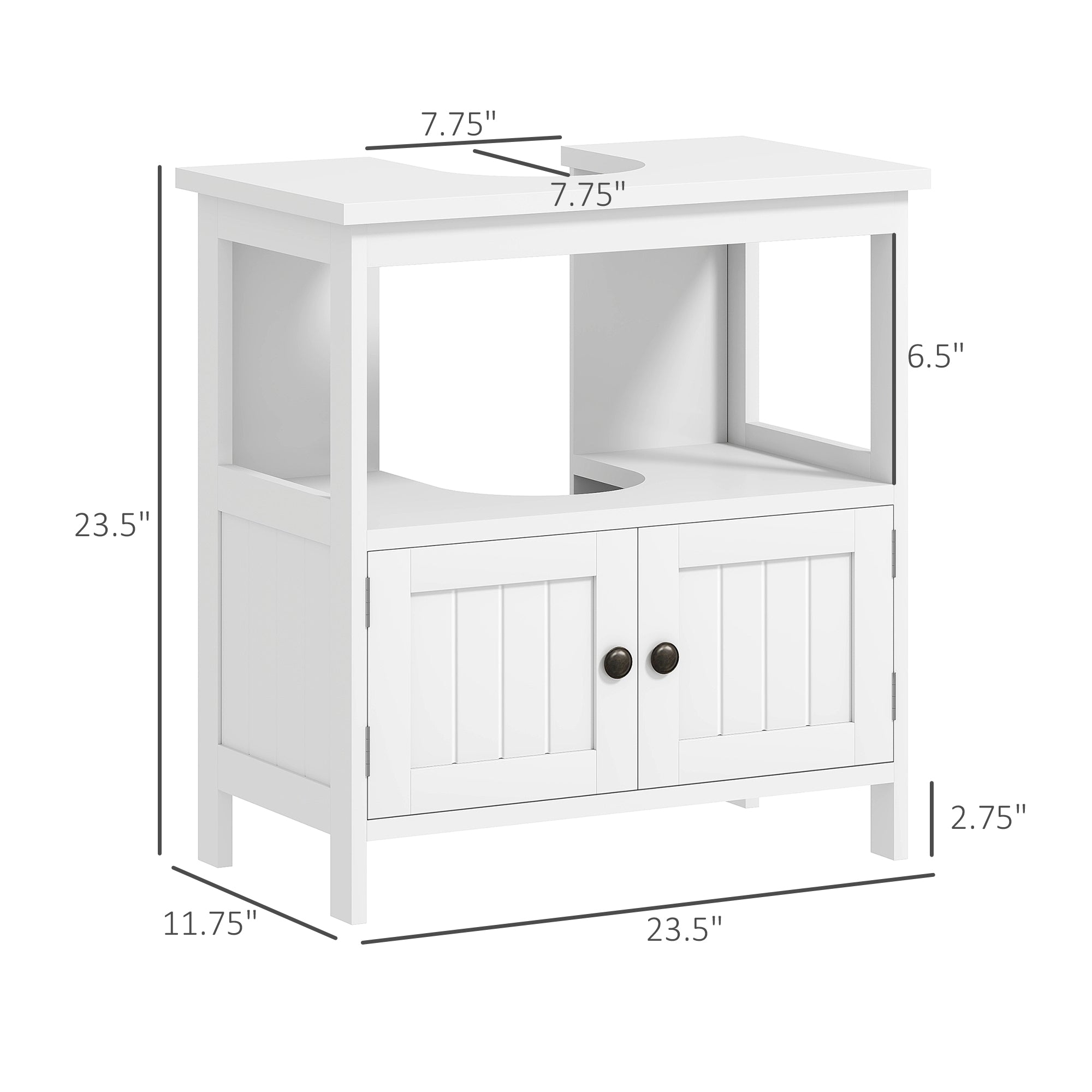 White Pedestal Sink Cabinet