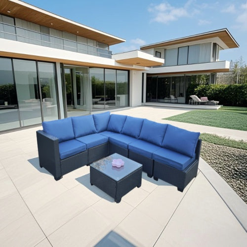 Black Rattan Outdoor Sofa Set