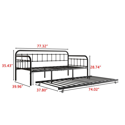 Black Metal Daybed Trundle