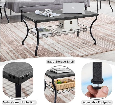 3-teiliges Wohnzimmer-Set, Couchtisch und Couchtisch