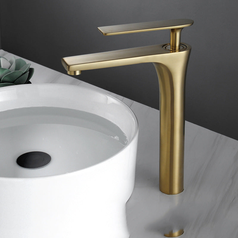 Brushed Gold Basin Faucet With Ceramic Disc Valve