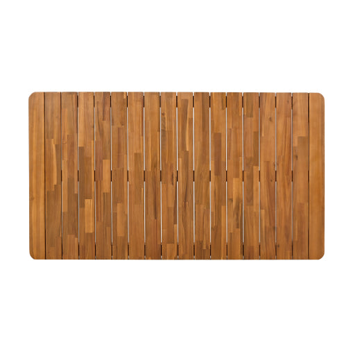 Mesa de Comedor de Madera de Acacia para 6 Personas, Mesa Exterior, Muebles de Estilo Granja para Terraza, Jardín, Patio Trasero, Teca con Capacidad de Peso de 180 Libras 63L