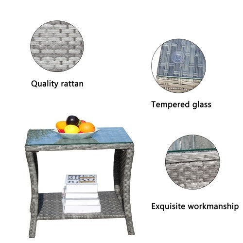 Grey Rattan Coffee Table
