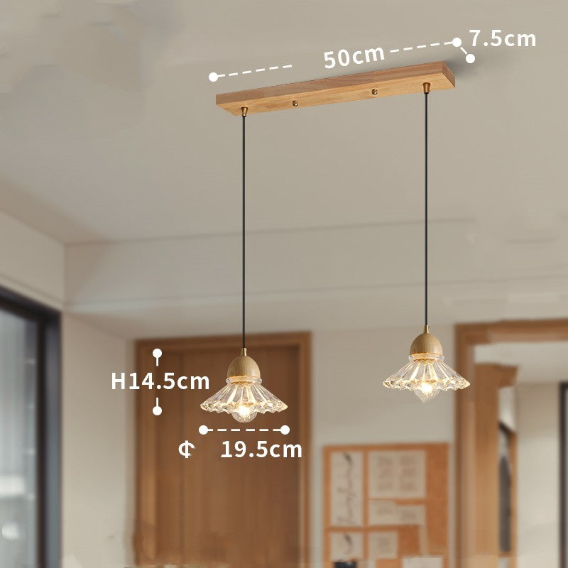 Nordic Glass Wood Chandelier