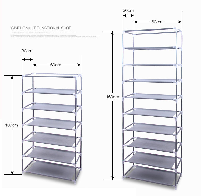 Narrow Shoe Rack With Nonwoven Fabric Covers 10 Tiers Tall Shoe Rack For Closet Entryway Sturdy Shoe Rack Organizer Holds 20-27 Pairs Free Standing Shoe Storage Cabinet Grey