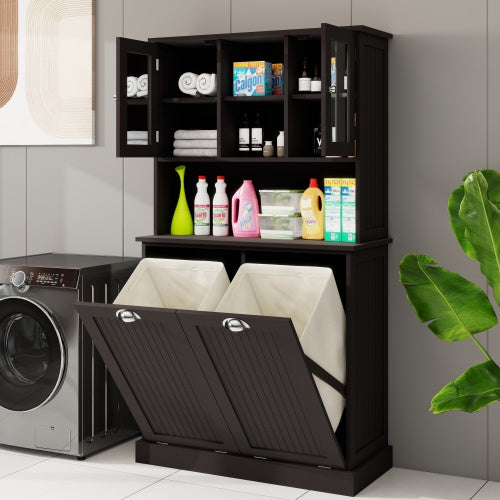 Black MDF Laundry Cabinet
