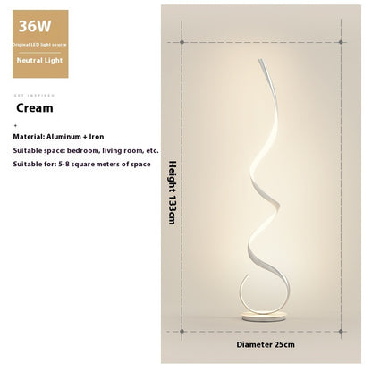 Modern And Simple Bedside Floor Lamp In The Bedroom