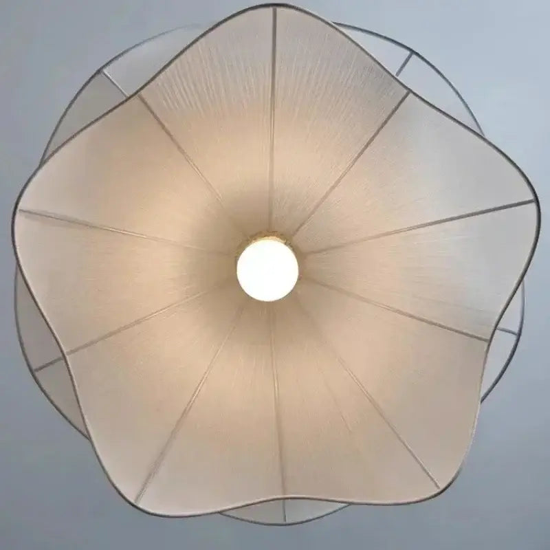 Off-white fabric petal pendant light with textured pattern and soft folds from decorbites fabric petal collection