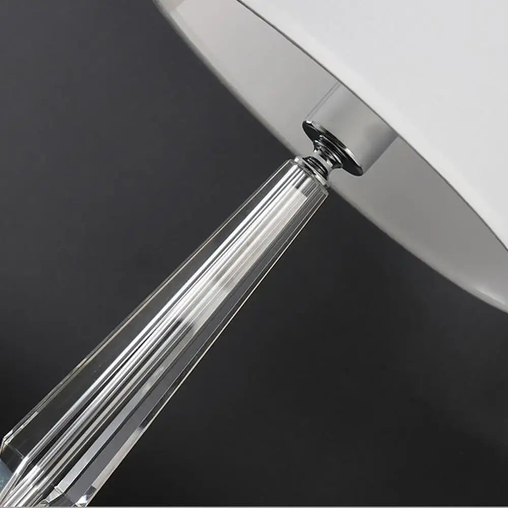 Faceted crystal table lamp base with clear faceted crystal and polished chrome connector for bedroom decorbites crystal table lamp