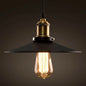 Factory Flying Saucer Ceiling Pendant Hanging Lamp - 8.5"/12" Wide, Single-Bulb, Metal, Black