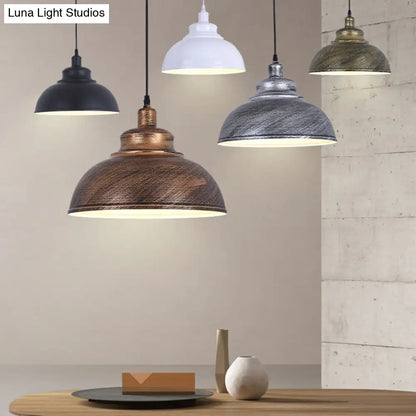 Factory Style Metal Pendant Ceiling Light - Bowl Shade - Restaurant Hanging Lamp