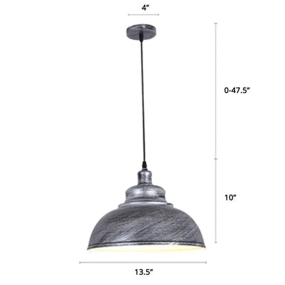 Factory Style Metal Pendant Ceiling Light - Bowl Shade - Restaurant Hanging Lamp