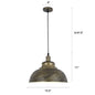 Factory Style Metal Pendant Ceiling Light - Bowl Shade - Restaurant Hanging Lamp